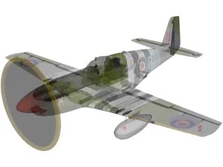 North American Mustang III 3D Model preview