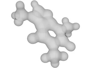 Caffeine Molecule 3D Model preview