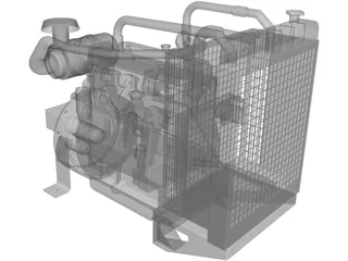 Diesel Motor 3D Model preview