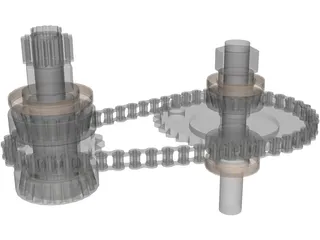 Bison Pullers 2008 Model Tractor Chaincase 3D Model preview