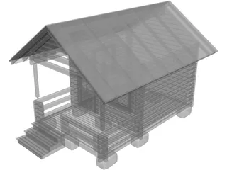 Log Cabin 3D Model preview