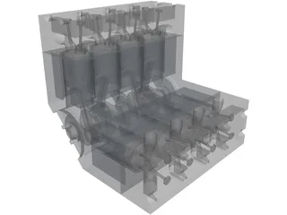 V8 Engine 3D Model preview