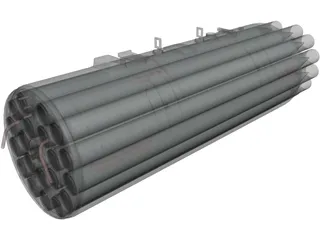 B-8V20A1 Rocket Pod 3D Model preview