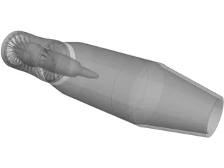 Pratt&Whitney F-100 Jet Engine 3D Model preview