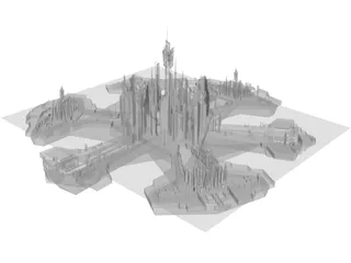 Stargate Atlantis City 3D Model preview