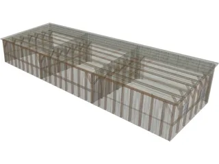 World War I Era Aircraft Hangar 3D Model preview