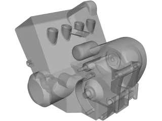 Honda Motorcycle 600cc Engine 3D Model preview