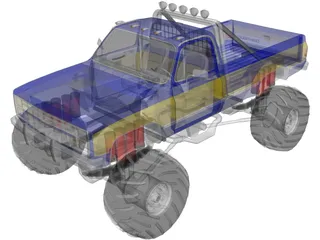 Chevrolet Silverado 4x4 Monster 3D Model preview