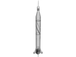 Rocket Jupiter C 3D Model preview