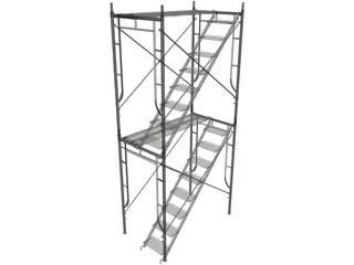 Scaffold Stair Tower 3D Model preview