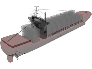 Cargo Ship 3D Model preview