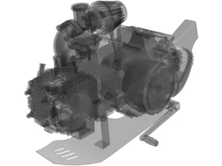 Pit-Bike Engine 125cm3 3D Model preview