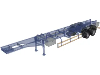 Semitrailer 40ft 3D Model preview