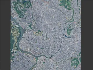 Akita City, Japan (2025) 3D Model preview