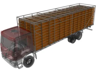Mercedes-Benz Atego Chicken Cage Truck 3D Model preview