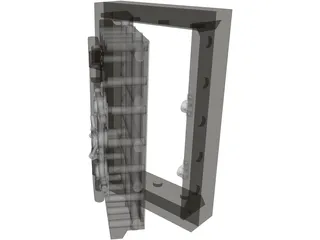 Steel Bank Vault Door 3D Model preview