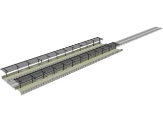 Railway Platform 3D Model preview