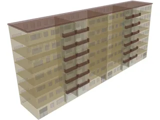 Houseblock Building 3D Model preview