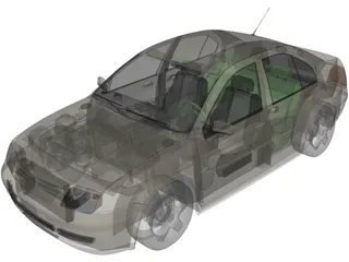 Volkswagen Bora 3D Model preview