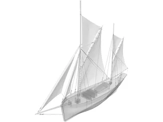 Ketch 3D Model preview