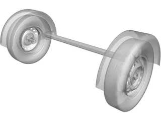 Axle Trailer 3D Model preview