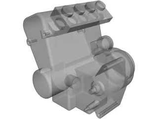 Suzuki Hayabusa Engine 3D Model preview