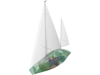 Yacht Langedrag 3D Model preview