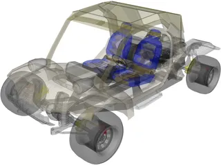 Racing Car 4x4 3D Model preview