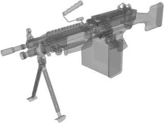 M249 Machine Gun 3D Model preview