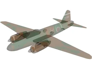 Mitsubishi G4M1 Betty 3D Model preview