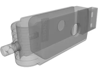 USB Flash Memory Card 3D Model preview