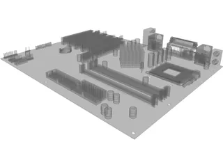 PC Motherboard - Asus a7n8x deluxe 3D Model preview