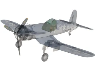 F4U Corsair 3D Model preview