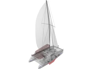 Moorings 4600 Catamaran Sailboat 3D Model preview