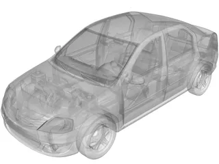 Renault (Dacia) Logan (2008) 3D Model preview