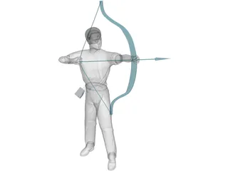 Man with Bow and Arrow 3D Model preview