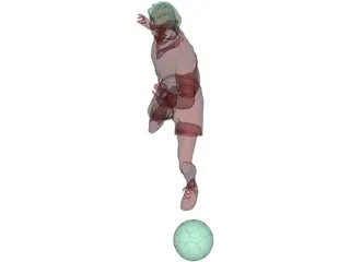 Football Player 3D Model preview