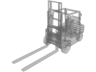 Forklift YALE with Operator 3D Model preview