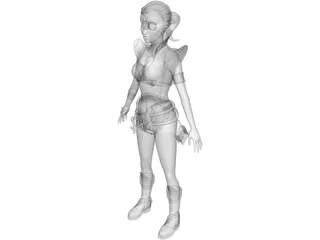 Witch Girl 3D Model preview