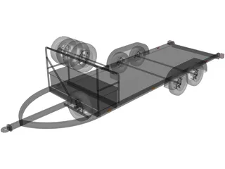Car Trailer 3D Model preview