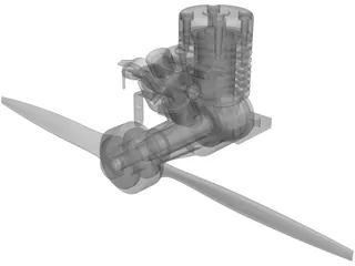 RC Airplane Model Engine 3D Model preview