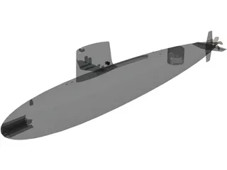 Skipjack SSN Submarine 3D Model preview