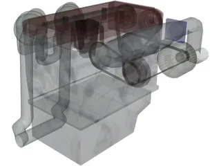 Honda VTEC DOHC Engine 3D Model preview