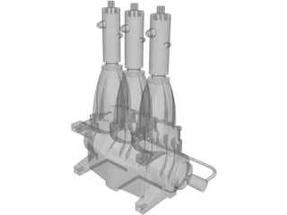 Nitrogen Triplex Pump 3D Model preview
