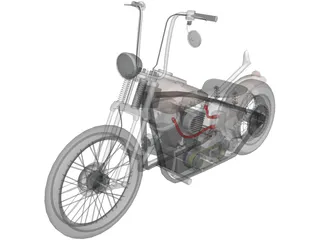 Harley-Davidson Custom 3D Model preview