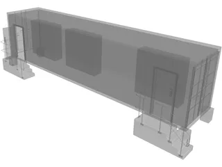 Shipping Container 40 foot 3D Model preview