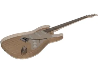 Fender Stratocaster Electric Guitar 3D Model preview