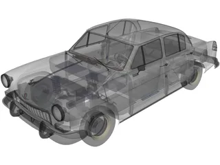 GAZ 21 Russian Classic Car 3D Model preview