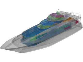 Sunseeker Yacht 3D Model preview
