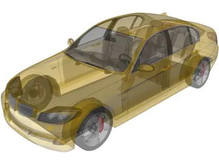 BMW 3-Series Sedan (2005) 3D Model preview